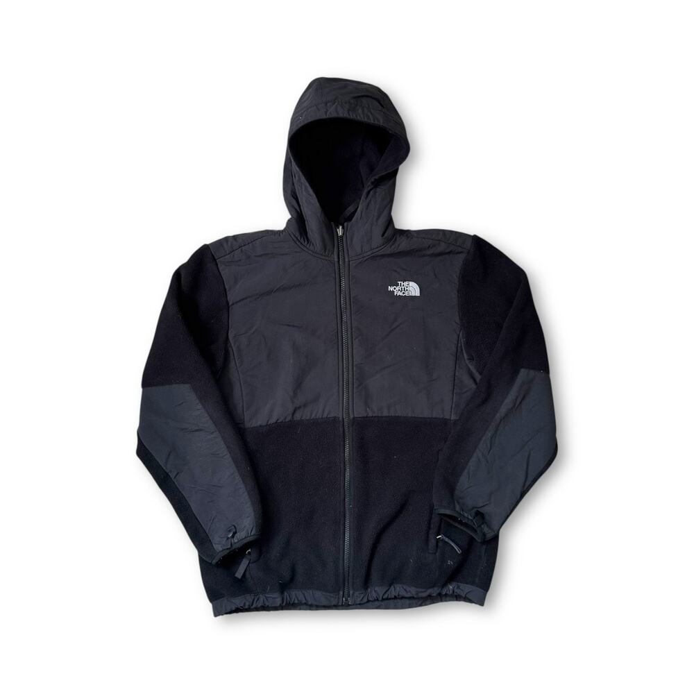 The North Face Girls XL Hooded Full Zip Fleece Jacket Black